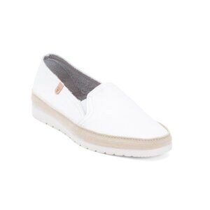 FUN VERBENAS White Made In Spain Leather Nuria Flat Espadrilles